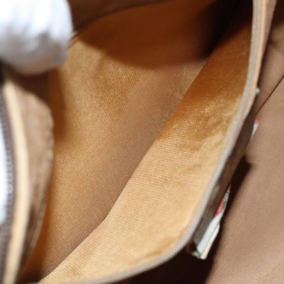 GUCCI GG Supreme Web Sherry Line Hand Bag PVC Beige Red - Picture 9 of 16